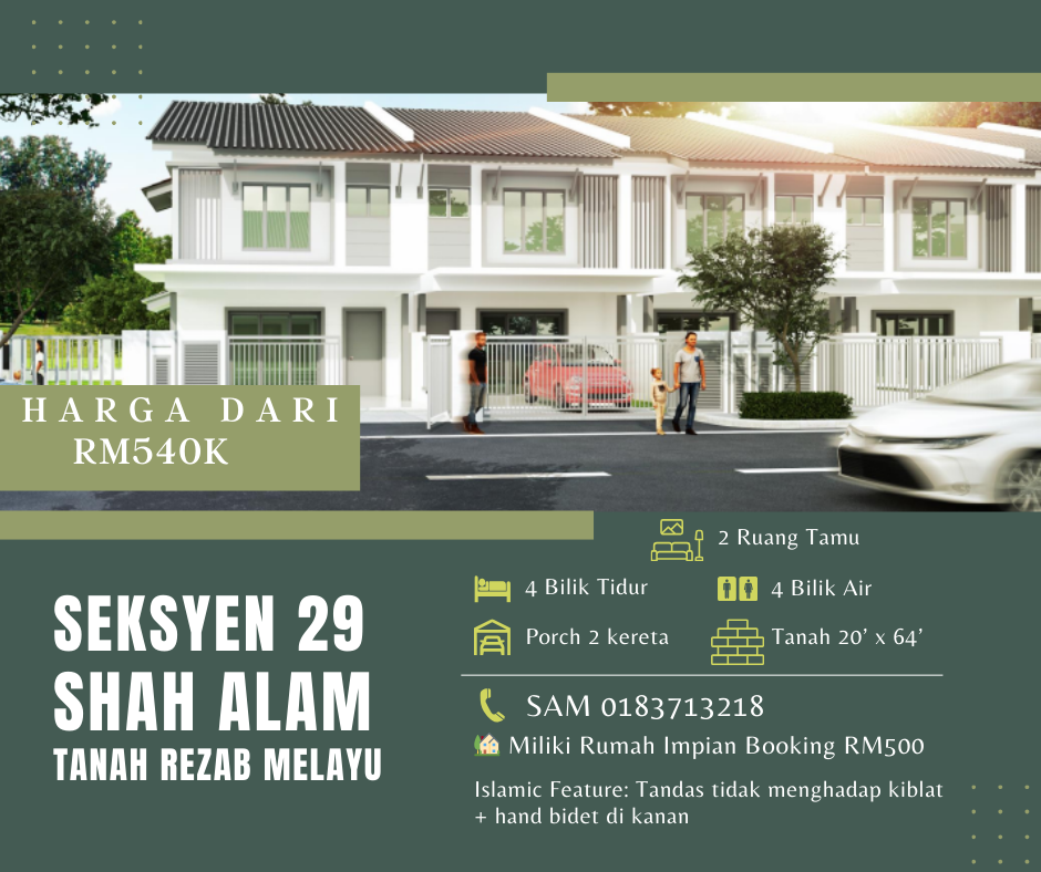 Projek Rumah Baru 2 Tingkat Seksyen 29 Shah Alam